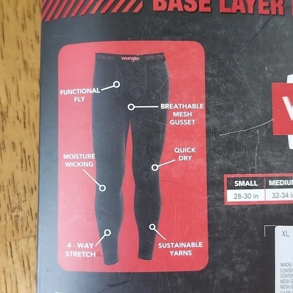 Base Layer New In Packaging Wrangler Size XL Black Unisex - Picture 4 of 7